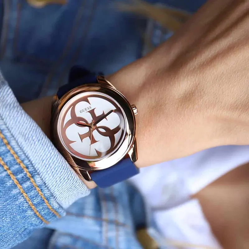 Guess G-Twist Quartz Blue Silicone Ladies Watch- W0911L6